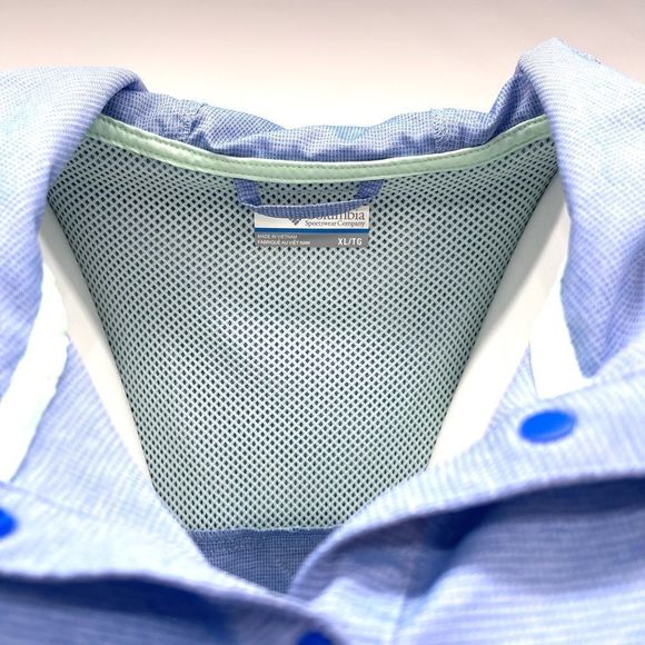 COLUMBIA Women's Jacket Outerwear Pullover Hoodie PFG Tamiami Fishing Blue XL - Picture 2 of 8